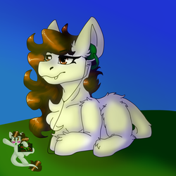 Size: 1600x1600 | Tagged: safe, artist:hell scratch, oc, oc only, oc:hell, pony, shading, simple background, solo, watermark