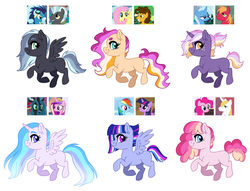 Size: 1920x1469 | Tagged: safe, artist:cascayd, edit, edited screencap, screencap, twilight sparkle, oc, alicorn, changeling, changeling queen, earth pony, hybrid, pegasus, pony, unicorn, g4, adoptable, alicorn oc, beanbrows, blank flank, cute, eye contact, eyebrows, female, filly, freckles, grin, interspecies offspring, lesbian, lidded eyes, looking at each other, looking back, magical gay spawn, magical lesbian spawn, male, mare, nervous, next generation, ocbetes, offspring, open mouth, parent:big macintosh, parent:cheese sandwich, parent:fluttershy, parent:pinkie pie, parent:prince blueblood, parent:princess cadance, parent:queen chrysalis, parent:rainbow dash, parent:soarin', parent:thunderlane, parent:trixie, parent:twilight sparkle, parents:bluepie, parents:cadalis, parents:fluttersandwich, parents:soarilane, parents:trixmac, parents:twidash, prancing, raised eyebrow, raised hoof, raised leg, screencap reference, simple background, smiling, smirk, squee, stallion, straight, trotting, unicorn twilight, wall of tags, white background