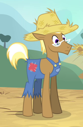 Size: 326x498 | Tagged: safe, screencap, trenderhoof, pony, unicorn, g4, simple ways, clothes, cropped, hat, male, solo focus, stallion, straw hat