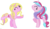 Size: 783x452 | Tagged: safe, artist:doroshll, oc, oc only, oc:lolli, oc:velvet, pegasus, pony, unicorn, dancing, female, mare, simple background, transparent background