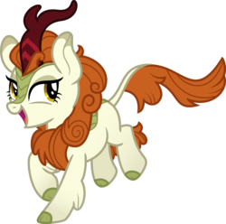 Size: 3500x3470 | Tagged: safe, artist:aeonkrow, autumn blaze, kirin, g4, sounds of silence, a kirin tale, cheerful, cloven hooves, female, high res, simple background, singing, smiling, solo, transparent background, vector