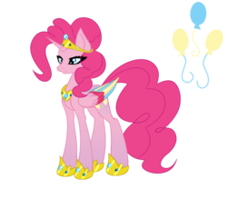 Size: 1024x898 | Tagged: safe, artist:moonknight4000, pinkie pie, alicorn, pony, g4, alicornified, colored wings, female, multicolored wings, pinkiecorn, race swap, simple background, slender, solo, tall, thin, transparent background, xk-class end-of-the-world scenario
