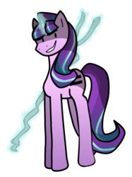 Size: 1280x1707 | Tagged: safe, artist:melontimeyay12, starlight glimmer, pony, unicorn, g4, the cutie map, equal cutie mark, female, glowing horn, horn, s5 starlight, smiling, smirk, solo, staff, staff of sameness