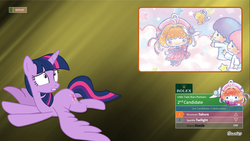 Size: 1366x768 | Tagged: safe, twilight sparkle, alicorn, pony, g4, cardcaptor sakura, little twin stars, sakura kinomoto, sanrio, sanrio characters collabs, twilight sparkle (alicorn)