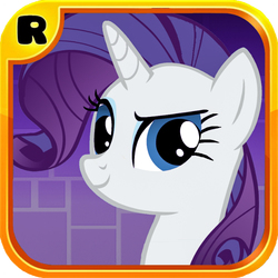 Size: 824x824 | Tagged: safe, artist:p.a.r.m.s, rarity, pony, g4, app icon, female, game, geometry dash, ponified, solo