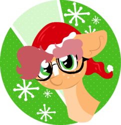 Size: 871x898 | Tagged: safe, artist:nootaz, oc, oc:game guard, pony, bust, christmas, glasses, hat, holiday, icon, lineless, portrait, santa hat