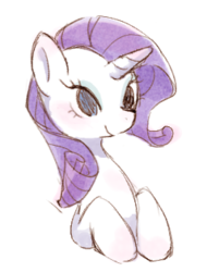 Size: 239x314 | Tagged: safe, artist:sa-eku, rarity, pony, unicorn, g4, female, mare, simple background, solo, white background