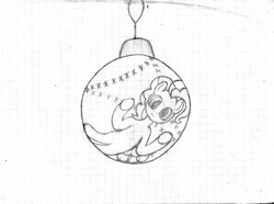 Size: 2220x1656 | Tagged: safe, artist:mfg637, pinkie pie, earth pony, pony, g4, christmas ornament, decoration, female, graph paper, sketch, solo, traditional art