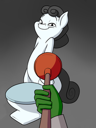 Size: 1000x1335 | Tagged: safe, artist:anontheanon, oc, oc only, oc:anon, oc:kohlette, human, object pony, original species, toilet pony, but why, cursed image, hand, knife cat, plunger, ponified, ponified animal photo, smiling, toilet, wat, what has science done