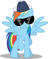 Size: 810x986 | Tagged: safe, artist:dashiesparkle, rainbow dash, pegasus, pony, g4, may the best pet win, .svg available, backwards ballcap, baseball cap, cap, female, hat, simple background, solo, sunglasses, transparent background, vector