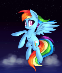 Size: 1918x2251 | Tagged: safe, artist:brok-enwings, rainbow dash, pegasus, pony, g4, cute, dashabetes, female, flying, solo