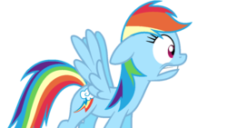 Size: 1052x592 | Tagged: safe, artist:pupster0071, rainbow dash, pegasus, pony, series:everything is broken, g4, female, gritted teeth, shocked, simple background, solo, transparent background, vector