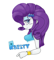 Size: 501x552 | Tagged: safe, artist:temmie720, rarity, equestria girls, g4, my little pony equestria girls: better together, female, lidded eyes, smiling, solo