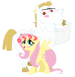 Size: 654x670 | Tagged: safe, artist:heartjack, bulk biceps, fluttershy, pony, g4, female, male, ship:flutterbulk, shipping, straight