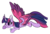 Size: 2722x1871 | Tagged: safe, artist:donnie-moon, twilight sparkle, alicorn, pony, g4, :t, beanbrows, cheek fluff, colored wings, colored wingtips, curved horn, cute, ear fluff, eyebrows, female, frown, horn, leg fluff, mare, prone, scrunchy face, simple background, solo, spread wings, transparent background, twiabetes, twilight sparkle (alicorn), wavy mouth, wings