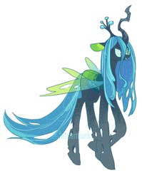 Size: 1280x1607 | Tagged: safe, artist:jetsamjunk, queen chrysalis, changeling, changeling queen, g4, crown, fangs, female, jewelry, regalia, simple background, solo, white background