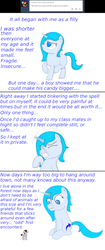 Size: 1279x3047 | Tagged: safe, artist:hartenas, oc, oc:crescendo, oc:flower pot, pony, unicorn, ask, comic, duo, female, filly, mare, simple background, size difference, text, tumblr, white background
