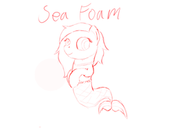 Size: 1280x960 | Tagged: safe, artist:hartenas, oc, oc:sea foam, sea pony, female, mare, simple background, sketch, white background