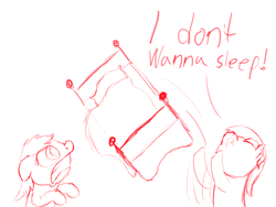 Size: 1280x960 | Tagged: safe, artist:hartenas, pony, bed, dialogue, duo, sketch