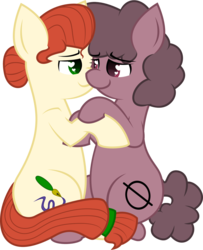 Size: 1280x1574 | Tagged: safe, artist:plone, earth pony, pony, female, looking at each other, mare