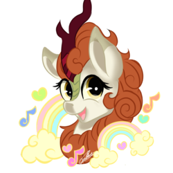 Size: 1181x1181 | Tagged: safe, artist:sweetkllrvane, autumn blaze, kirin, g4, sounds of silence, awwtumn blaze, cute, female, solo