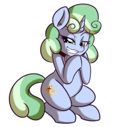 Size: 512x512 | Tagged: safe, artist:anibaruthecat, oc, oc only, oc:sweetwater, pony, unicorn, g4, adorabolical, adoraevil, cute, female, filly, foal, goggles, scheming, simple background, sticker, transparent background