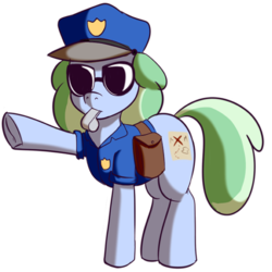 Size: 512x512 | Tagged: safe, artist:anibaruthecat, oc, oc only, oc:sweetwater, pony, unicorn, g4, clothes, cute, female, filly, foal, police, police officer, simple background, sticker, sunglasses, transparent background, whistle