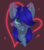 Size: 1686x1922 | Tagged: safe, artist:rokufuro, oc, oc only, oc:save state, pony, unicorn, blue hair, blue mane, bust, digital art, ear fluff, female, glasses, hair over one eye, heart, looking at you, mare, portrait, smiling, ych result