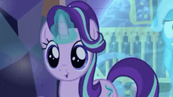Size: 691x388 | Tagged: safe, screencap, starlight glimmer, trixie, pony, unicorn, g4, season 6, to where and back again, 3:, :o, animated, banging, concerned, cute, defensive, dilated pupils, emotional spectrum, eye shimmer, eyes closed, female, flailing, force field, freakout, frown, gif, glare, glimmerbetes, glowing horn, grin, happy, hitting, hoofy-kicks, horn, mare, open mouth, raised hoof, scared, smiling, solo focus, squee, stuck, surprised, trixie's wagon, wide eyes