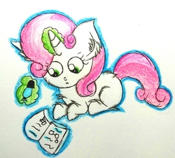 Size: 1168x1053 | Tagged: safe, sweetie belle, pony, g4, blank flank, book, cute, magic, studying, telekinesis