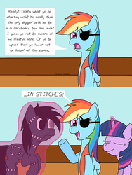 Size: 1201x1601 | Tagged: safe, artist:toonboy92484, rainbow dash, twilight sparkle, pony, g4, magic, pirate dash, pun