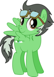 Size: 3531x4970 | Tagged: safe, artist:cyanlightning, oc, oc only, oc:trip away, pegasus, pony, 2019 community collab, derpibooru community collaboration, .svg available, absurd resolution, chest fluff, ear fluff, goggles, male, simple background, solo, spread wings, stallion, transparent background, vector, wings