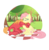 Size: 784x800 | Tagged: safe, artist:verona-5i, big macintosh, fluttershy, earth pony, pony, g4, crying, female, flower, flower in hair, forest, male, picnic blanket, ship:fluttermac, shipping, straight, tears of joy, tree, two toned wings