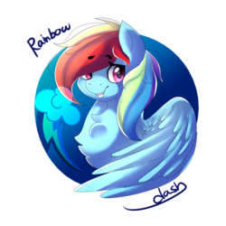 Size: 1000x1000 | Tagged: safe, artist:yellowalpaca0726, rainbow dash, pegasus, pony, g4, bust, female, mare, outline highlights, solo