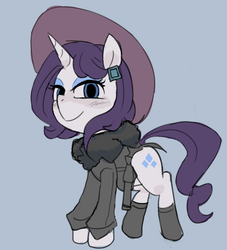 Size: 1000x1100 | Tagged: safe, artist:baigak, rarity, pony, unicorn, g4, clothes, female, mare, simple background, solo