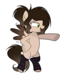 Size: 1280x1526 | Tagged: safe, artist:mintoria, oc, oc only, oc:sleep chocolate, pegasus, pony, base used, clothes, female, mare, socks, solo, striped socks, two toned wings