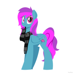 Size: 1280x1280 | Tagged: safe, artist:hoverrover, oc, oc only, pegasus, pony, clothes, female, hooves, lineless, male, mare, mouth hold, scarf, simple background, solo, transparent background, wings