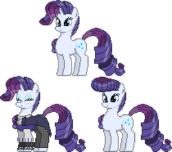 Size: 630x558 | Tagged: safe, artist:frenchpone, rarity, pony, unicorn, g4, butler, clothes, female, mare, pixel art, pompadour, simple background, transparent background