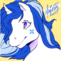 Size: 450x450 | Tagged: safe, artist:suzanami, majesty, pony, unicorn, g1, bust, female, solo