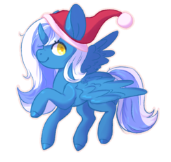 Size: 627x595 | Tagged: safe, artist:loolabye, oc, oc:fleurbelle, alicorn, pony, alicorn oc, christmas, hat, holiday, santa hat, simple background, solo, transparent background