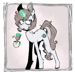 Size: 1280x1244 | Tagged: safe, artist:urbanqhoul, oc, oc only, oc:specter wisp, pony, unicorn, coffee, solo