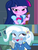 Size: 329x436 | Tagged: safe, edit, trixie, twilight sparkle, equestria girls, equestria girls specials, g4, my little pony equestria girls, my little pony equestria girls: better together, my little pony equestria girls: forgotten friendship, blushing, female, lesbian, ship:twixie, shipping, shipping domino, wrong aspect ratio