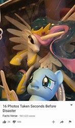 Size: 926x1571 | Tagged: safe, editor:apex soundwave, princess celestia, alicorn, pony, g4, angry, bootleg, concerned, concerned pony, female, guardians of harmony, irl, mare, meme, misadventures of the guardians, photo, toy, youtube