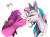 Size: 500x371 | Tagged: safe, artist:probablyfakeblonde, skywishes, star catcher, earth pony, pegasus, pony, g3, g4, boop, eyes closed, female, g3 to g4, generation leap, heart, lesbian, mare, noseboop, ship:skycatcher, shipping