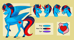 Size: 1000x539 | Tagged: safe, artist:probablyfakeblonde, oc, oc:andrew swiftwing, pony, reference sheet
