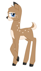 Size: 2245x3826 | Tagged: safe, artist:glacierfrostclaw, oc, oc only, oc:mercy/casualty, deer, pony, doe, female, high res, simple background, spots, transparent background