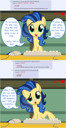 Size: 800x1546 | Tagged: dead source, safe, artist:flash equestria photography, oc, oc only, oc:milky way, earth pony, pony, milkmare of trottingham, 4chan, ask, computer mouse, female, keyboard, mare, solo, tumblr