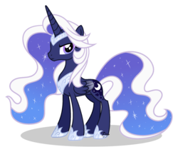 Size: 1600x1366 | Tagged: safe, artist:dianamur, princess luna, alicorn, pony, g4, alternate hairstyle, female, hoof shoes, simple background, solo, transparent background