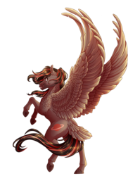 Size: 2187x2743 | Tagged: safe, artist:micky-ann, oc, oc only, oc:antares, pegasus, pony, high res, rearing, solo, tail feathers