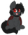 Size: 959x1200 | Tagged: safe, artist:pegamutt, oc, oc only, oc:qetesh, bat pony, pony, 2019 community collab, derpibooru community collaboration, bat pony oc, collar, looking at you, simple background, sitting, solo, transparent background